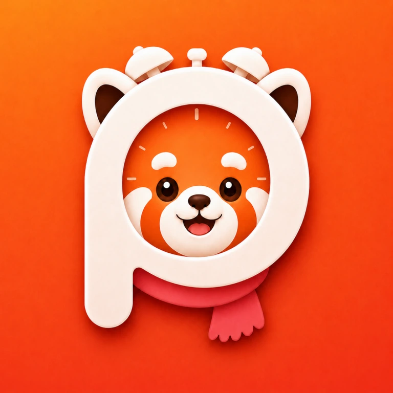 Piko app logo featuring a cheerful orange mascot inside a white alarm-clock shaped letter P
